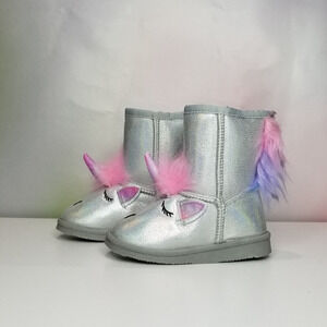 Toddler 3D Cozy Glitter Unicorn Boots Size 7T Brand New